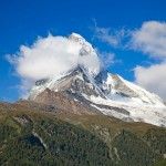 Famous mountain Matterhorn (peak Cervino) on the swiss-italian border